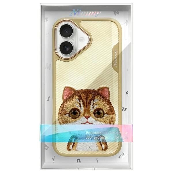 iPhone 16 dėklas Nimmy Big Eyed Pet 2.0 Cat – žalias 10