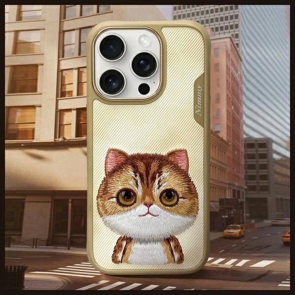iPhone 16 Pro dėklas Nimmy Big Eyed Pet 2.0 Cat – žalias 7