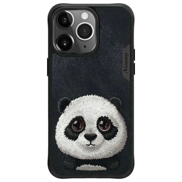 iPhone 15 Pro Nimmy Big Eyed Pet 2.0 Panda dėklas – juodas