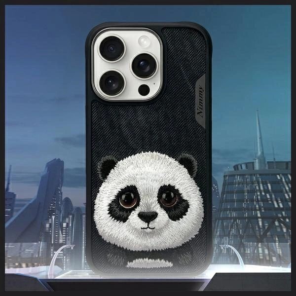 iPhone 16 Pro dėklas Nimmy Big Eyed Pet 2.0 Panda – juodas 7