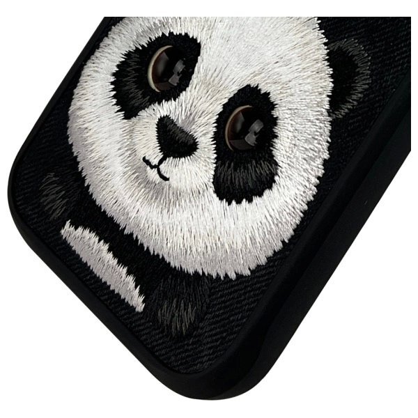 iPhone 16 Pro Max dėklas Nimmy Big Eyed Pet 2.0 Panda – juodas 3