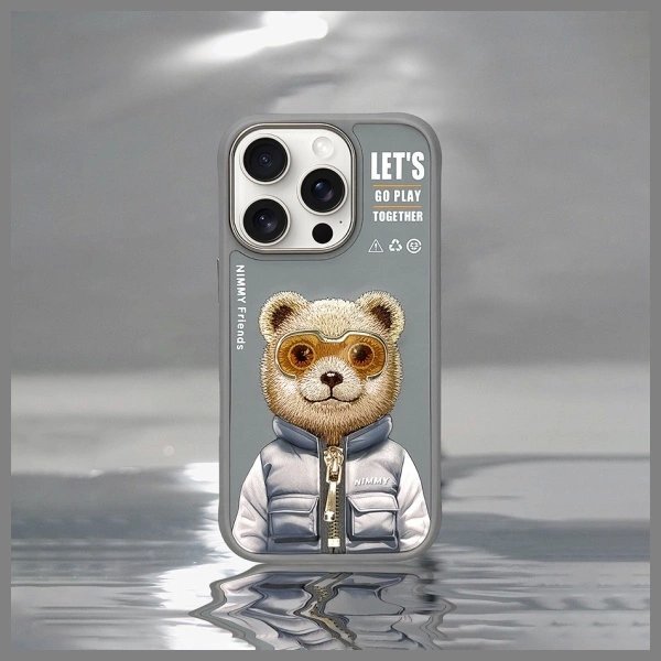 iPhone 16 Pro dėklas Nimmy Cool&Cute 2.0 Bear – pilkas 7