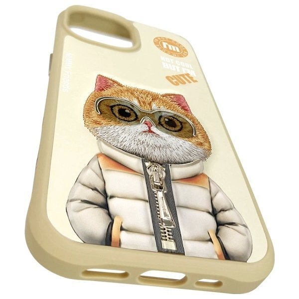 iPhone 15 Nimmy Cool & Cute 2.0 Cat dėklas – smėlio spalvos 8