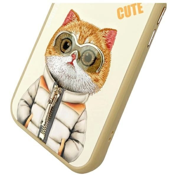 iPhone 15 Nimmy Cool & Cute 2.0 Cat dėklas – smėlio spalvos 9