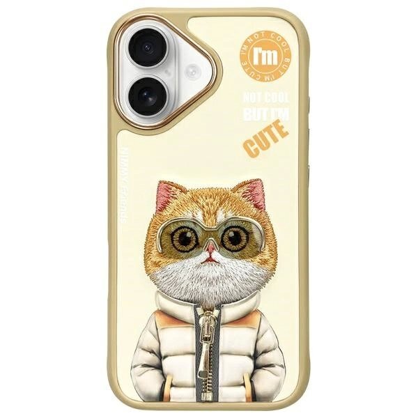 iPhone 16 dėklas Nimmy Cool&Cute 2.0 Cat – žalias