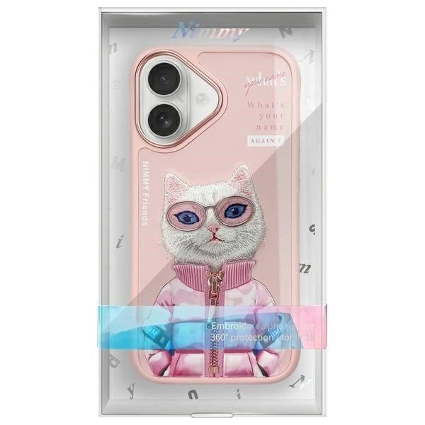 iPhone 16 dėklas Nimmy Cool&Cute 2.0 Cat – rožinis 11