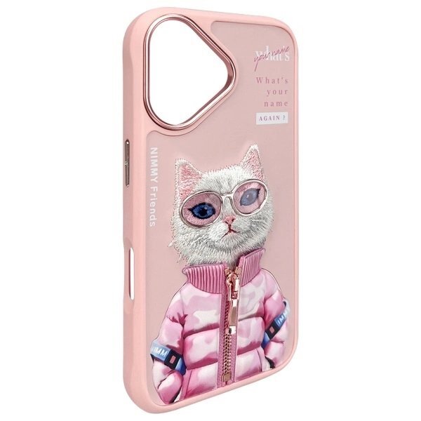 iPhone 16 dėklas Nimmy Cool&Cute 2.0 Cat – rožinis 3