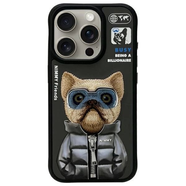 iPhone 15 Pro Max Nimmy Cool & Cute 2.0 Dog dėklas – juodas