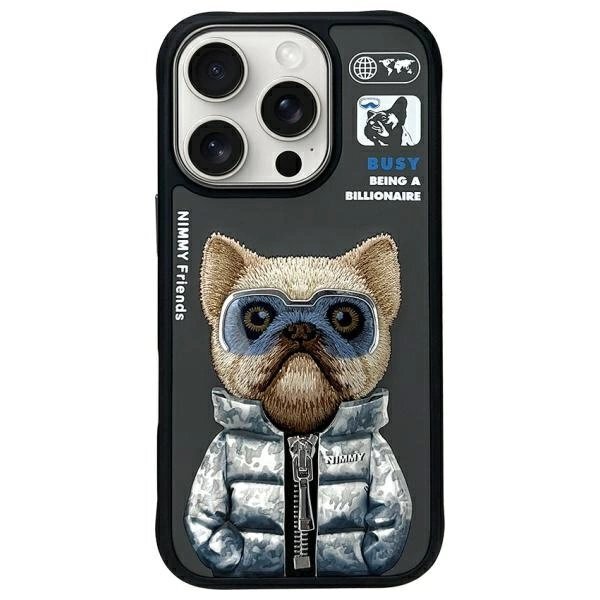 iPhone 16 Pro Max dėklas Nimmy Cool& Cute 2.0 Dog – juodas