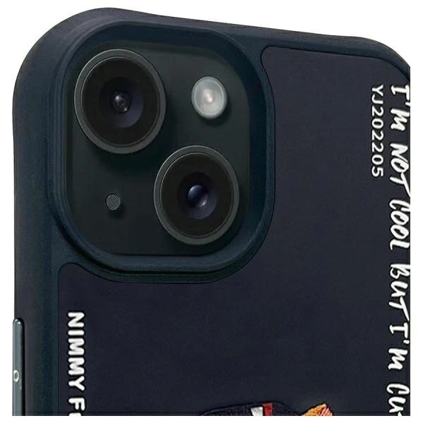 iPhone 15 Nimmy Glasses Cool Cat dėklas – juodas 2