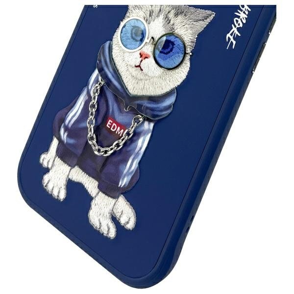 iPhone 15 Nimmy Glasses Cool Cat dėklas – mėlynas 9 iPhone 15 Nimmy Glasses Cool Cat dėklas – mėlynas 9