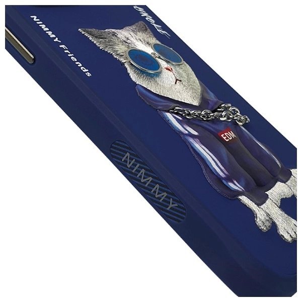 iPhone 15 Pro Nimmy Glasses Cool Cat dėklas – mėlynas 4 iPhone 15 Pro Nimmy Glasses Cool Cat dėklas – mėlynas 4