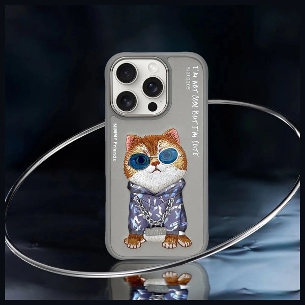 iPhone 16 Pro dėklas Nimmy Glasses Cool Cat – pilkas 7 iPhone 16 Pro dėklas Nimmy Glasses Cool Cat – pilkas 7