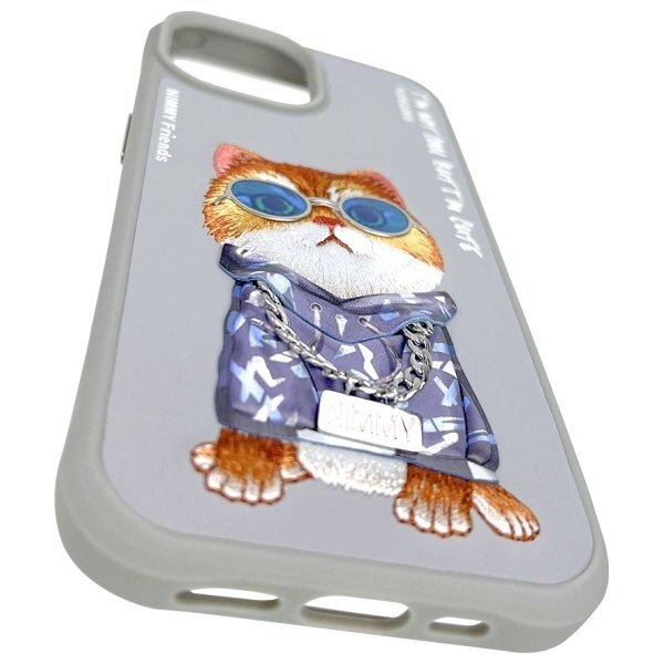 iPhone 15 Nimmy Glasses Cool Cat dėklas – pilkas 8 iPhone 15 Nimmy Glasses Cool Cat dėklas – pilkas 8