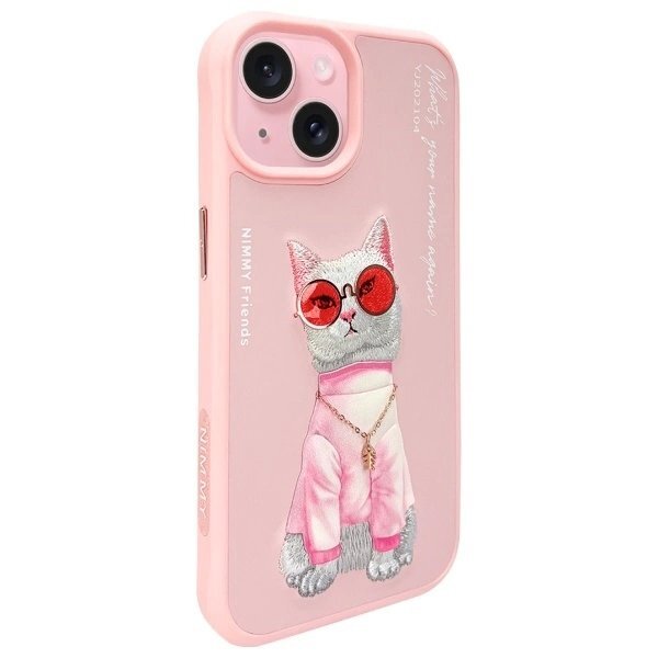 iPhone 15 Nimmy Glasses Cool Cat dėklas – rožinis 1 iPhone 15 Nimmy Glasses Cool Cat dėklas – rožinis 1