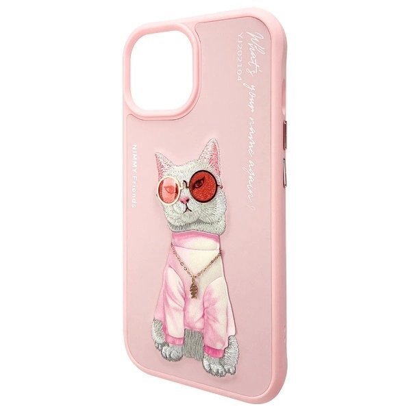 iPhone 15 Nimmy Glasses Cool Cat dėklas – rožinis 5 iPhone 15 Nimmy Glasses Cool Cat dėklas – rožinis 5