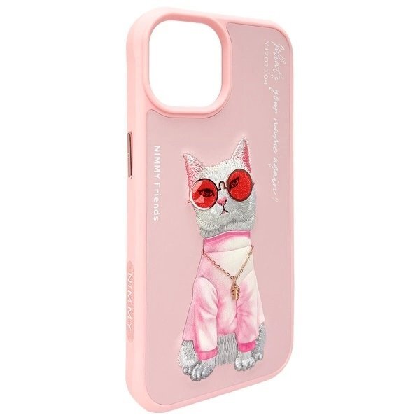 iPhone 15 Nimmy Glasses Cool Cat dėklas – rožinis 6 iPhone 15 Nimmy Glasses Cool Cat dėklas – rožinis 6