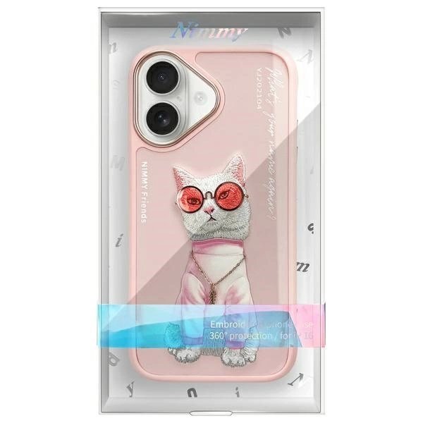 iPhone 16 dėklas Nimmy Glasses Cool Cat – rožinis 10 iPhone 16 dėklas Nimmy Glasses Cool Cat – rožinis 10