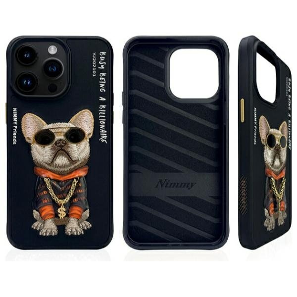 iPhone 15 Pro Nimmy Glasses Cool Dog dėklas – juodas 1 iPhone 15 Pro Nimmy Glasses Cool Dog dėklas – juodas 1