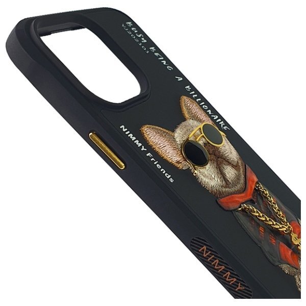 iPhone 15 Pro Nimmy Glasses Cool Dog dėklas – juodas 3