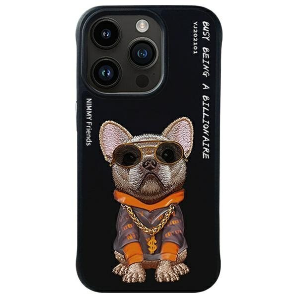 iPhone 15 Pro Nimmy Glasses Cool Dog dėklas – juodas iPhone 15 Pro Nimmy Glasses Cool Dog dėklas – juodas