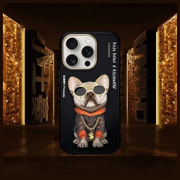 iPhone 16 Pro dėklas Nimmy Glasses Cool Dog – juodas 7