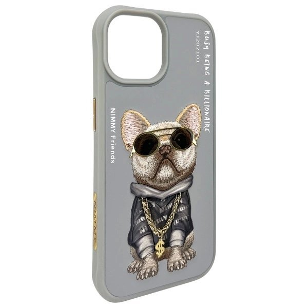 iPhone 15 Nimmy Glasses Cool Dog dėklas – pilkas 6 iPhone 15 Nimmy Glasses Cool Dog dėklas – pilkas 6