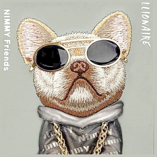 iPhone 15 Pro Nimmy Glasses Cool Dog dėklas – pilkas 6