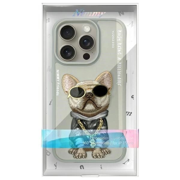 iPhone 15 Pro Nimmy Glasses Cool Dog dėklas – pilkas 8 iPhone 15 Pro Nimmy Glasses Cool Dog dėklas – pilkas 8