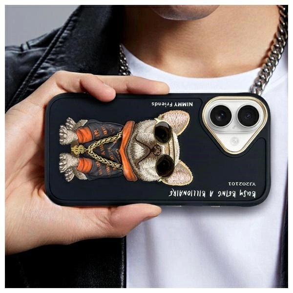 iPhone 16 dėklas Nimmy Glasses Cool Dog – juodas 9