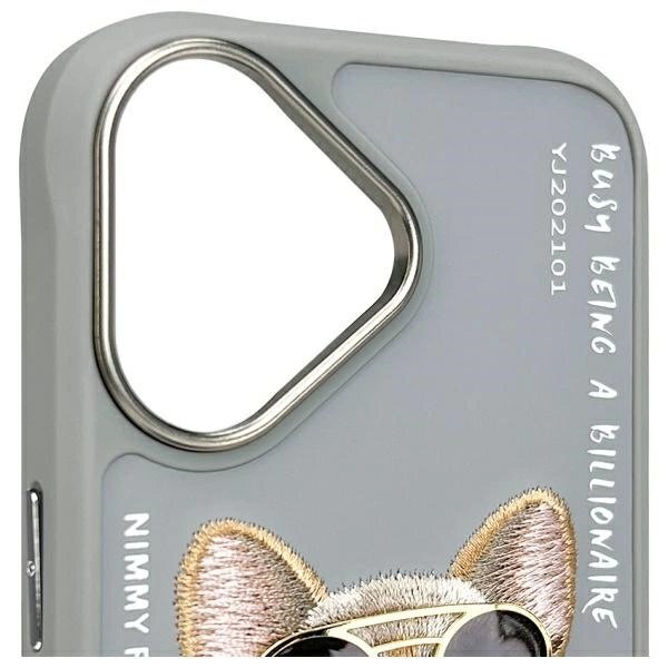 iPhone 16 dėklas Nimmy Glasses Cool Dog – pilkas 4