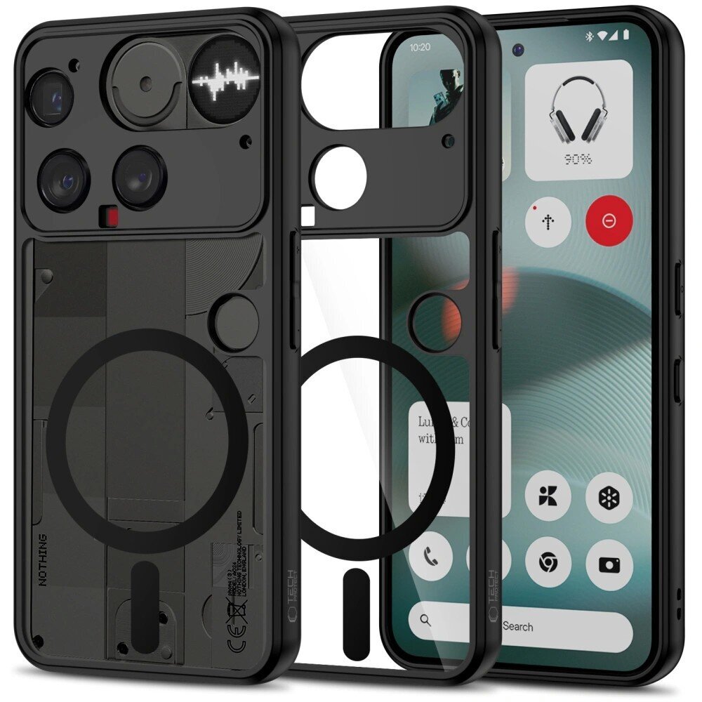 Nothing Phone 3 Tech-Protect Magmat Magsafe dėklas – juodas Nothing Phone 3 Tech-Protect Magmat Magsafe dėklas – juodas