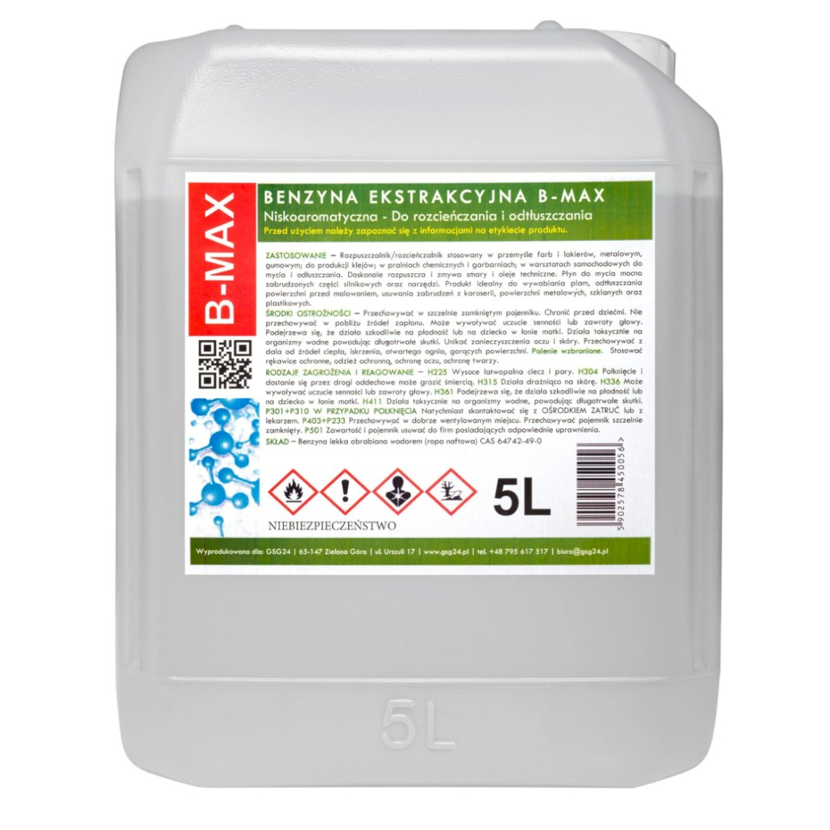Odorless extraction gasoline B-MAX 5L Odorless extraction gasoline B-MAX 5L