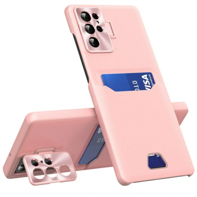 Odinis dėklas Samsung Galaxy S23 Ultra rožinis Odinis dėklas Samsung Galaxy S23 Ultra rožinis