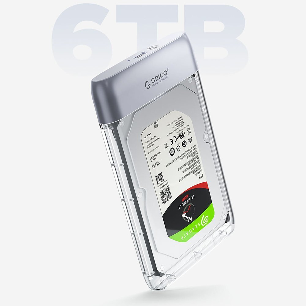 Diskų dėklas Orico TX25C3 2.5" HDD/SSD USB-C 5Gb/s – permatomas 3