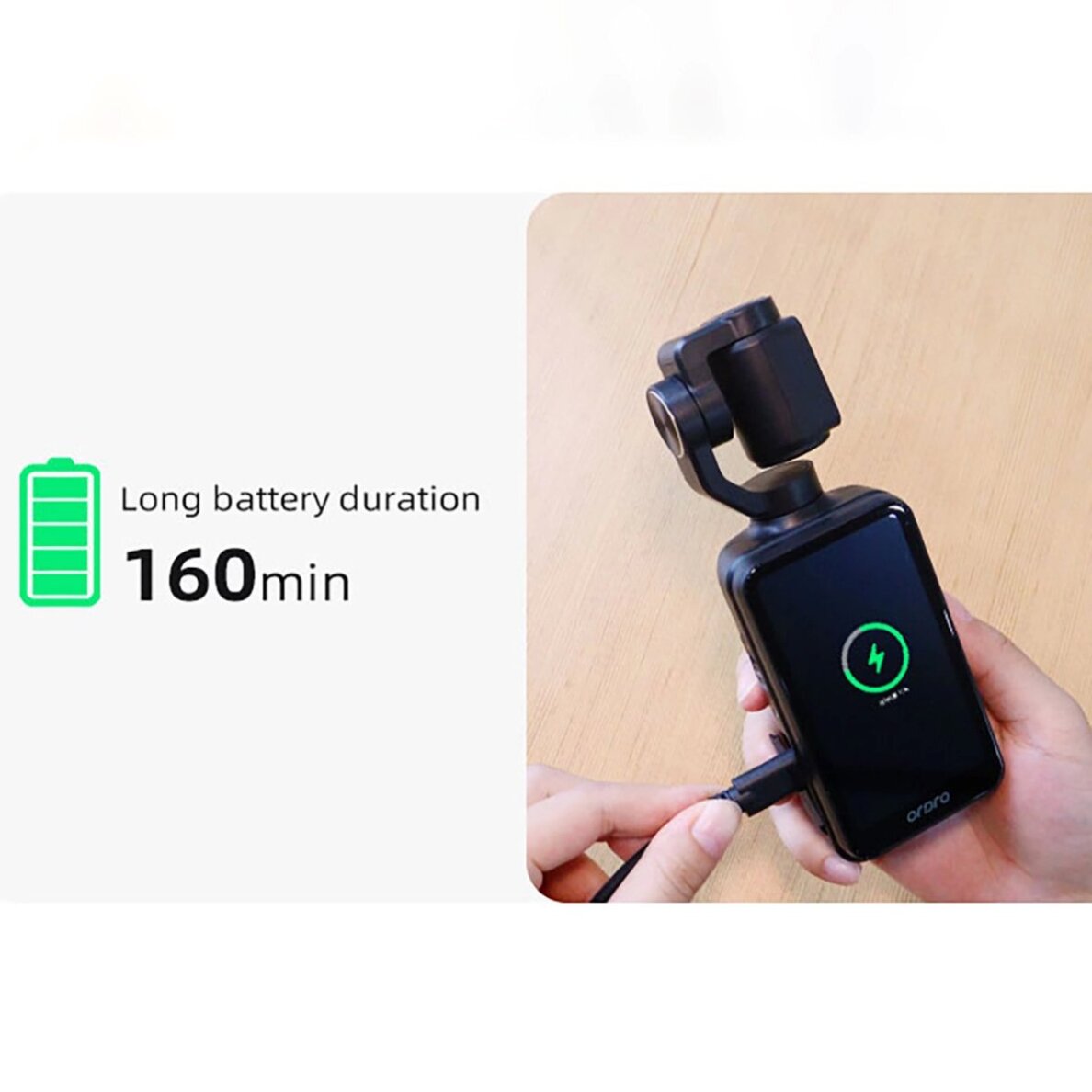 Kamera su stabilizatoriumi Ordro Pocket M5 3 ašių Gimbal, 5K, tinkama vlogams ir YouTube – juoda 14 Kamera su stabilizatoriumi Ordro Pocket M5 3 ašių Gimbal, 5K, tinkama vlogams ir YouTube – juoda 14