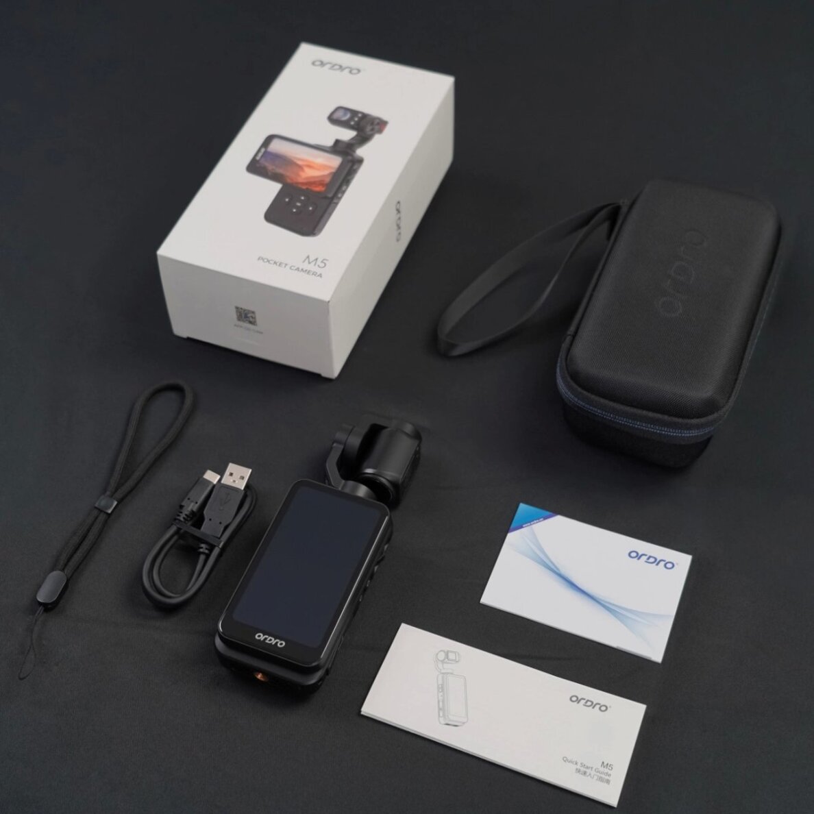 Kamera su stabilizatoriumi Ordro Pocket M5 3 ašių Gimbal, 5K, tinkama vlogams ir YouTube – juoda 7