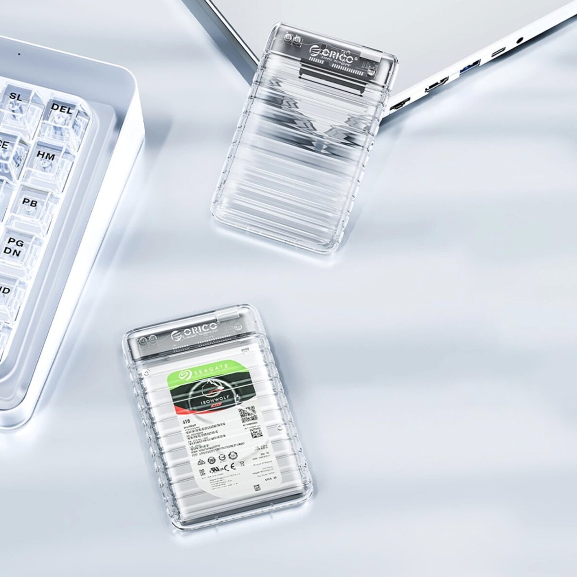 Išorinis disko korpusas Orico 2139U3-V1 2.5" HDD/SSD USB Micro-B 5Gb/s – permatomas 2