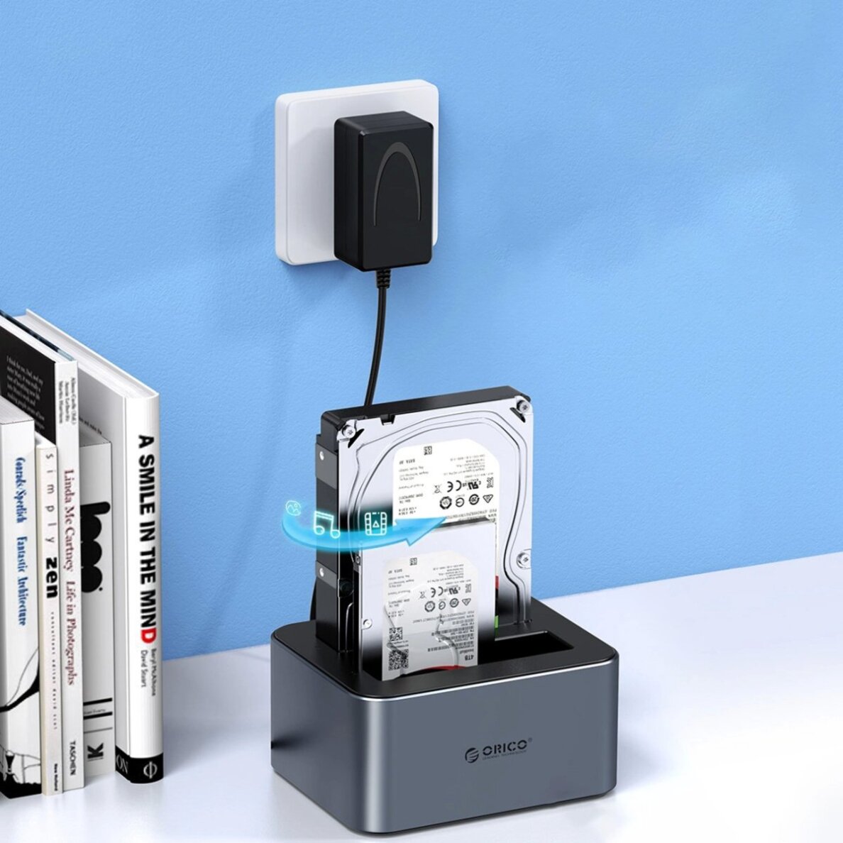 Dviguba stotelė Orico 6626C3-C-V1 HDD/SSD 2.5"/3.5" su „Offline Clone“ funkcija – pilka 2