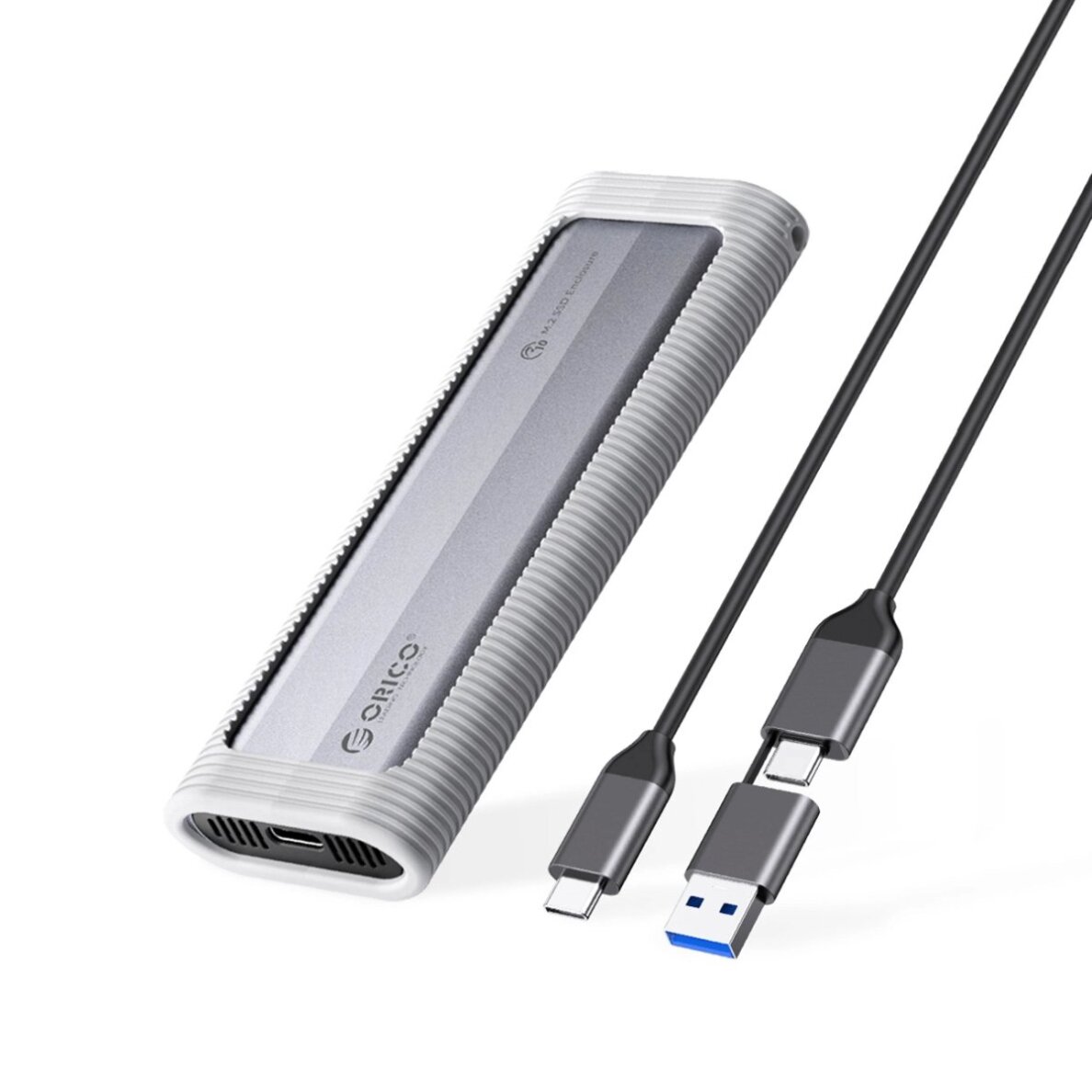 Diskų korpusas Orico AXM2S-G2-V1 M.2 NVME/NGFF USB-C/USB-A – USB-C 6Gb/s / 10Gb/s – pilkas