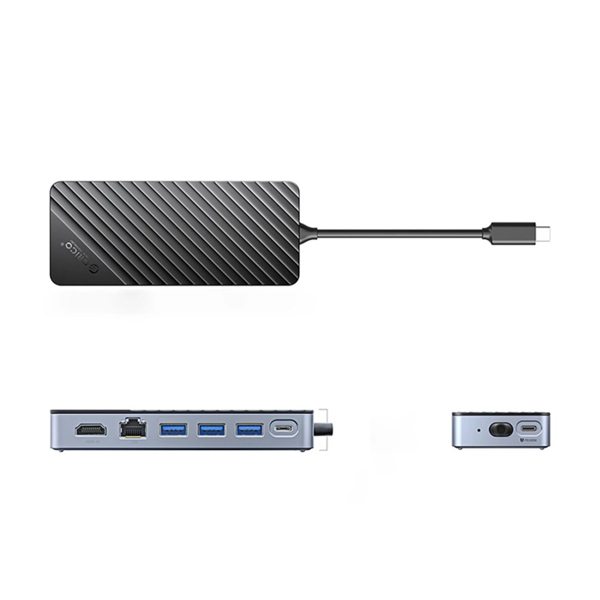 Dokavimo stotelė Orico OM28PR-G2 su M.2 disko lizdu + 1x USB-A 3.2 + 1x USB-C 3.2 + 2x USB-A 2.0 + HDMI + Ethernet – juoda 1
