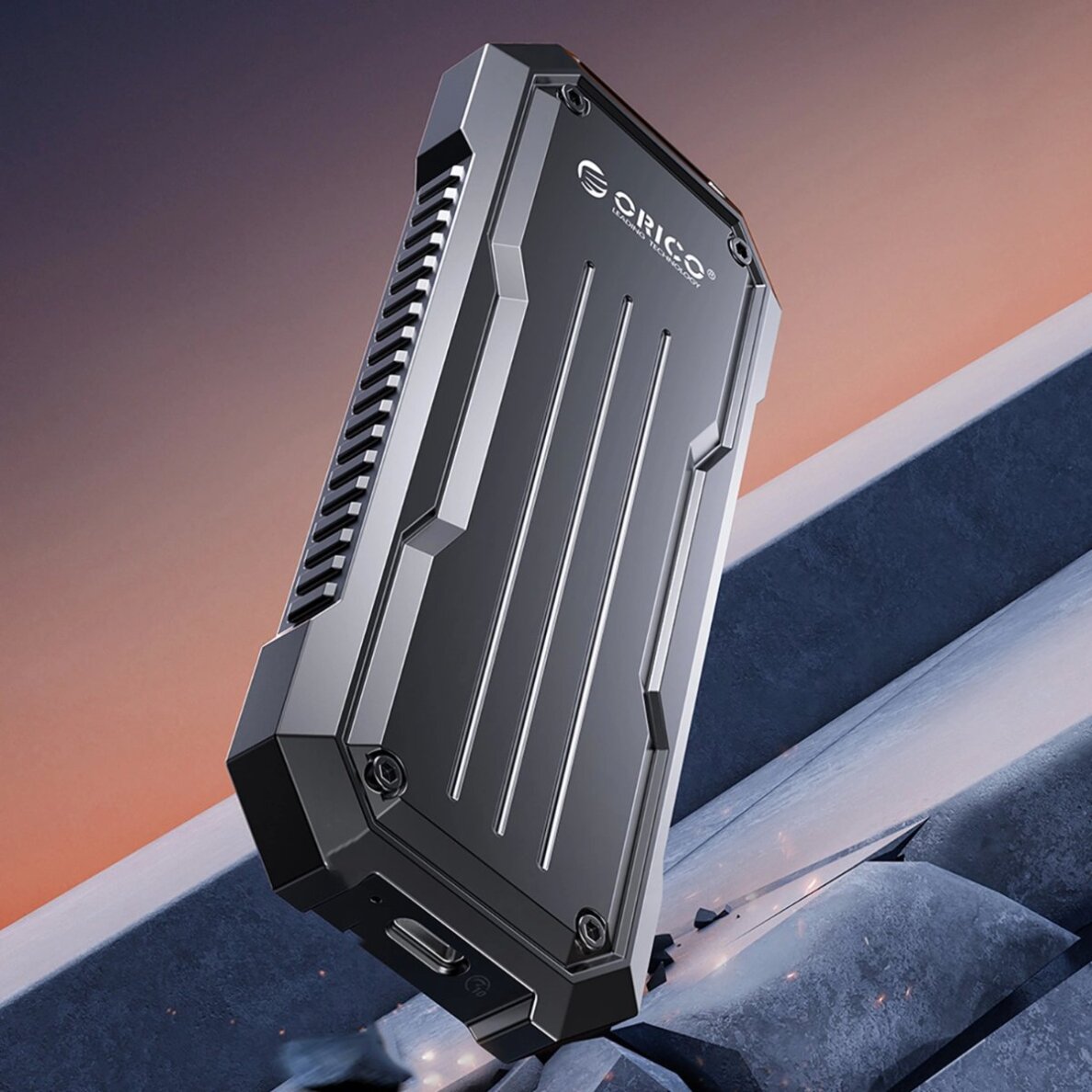 Diskų korpusas Orico OXS2C3-G2 M.2 NVMe/SATA SSD USB-C 3.2 sutvirtintas – pilkas 1 Diskų korpusas Orico OXS2C3-G2 M.2 NVMe/SATA SSD USB-C 3.2 sutvirtintas – pilkas 1