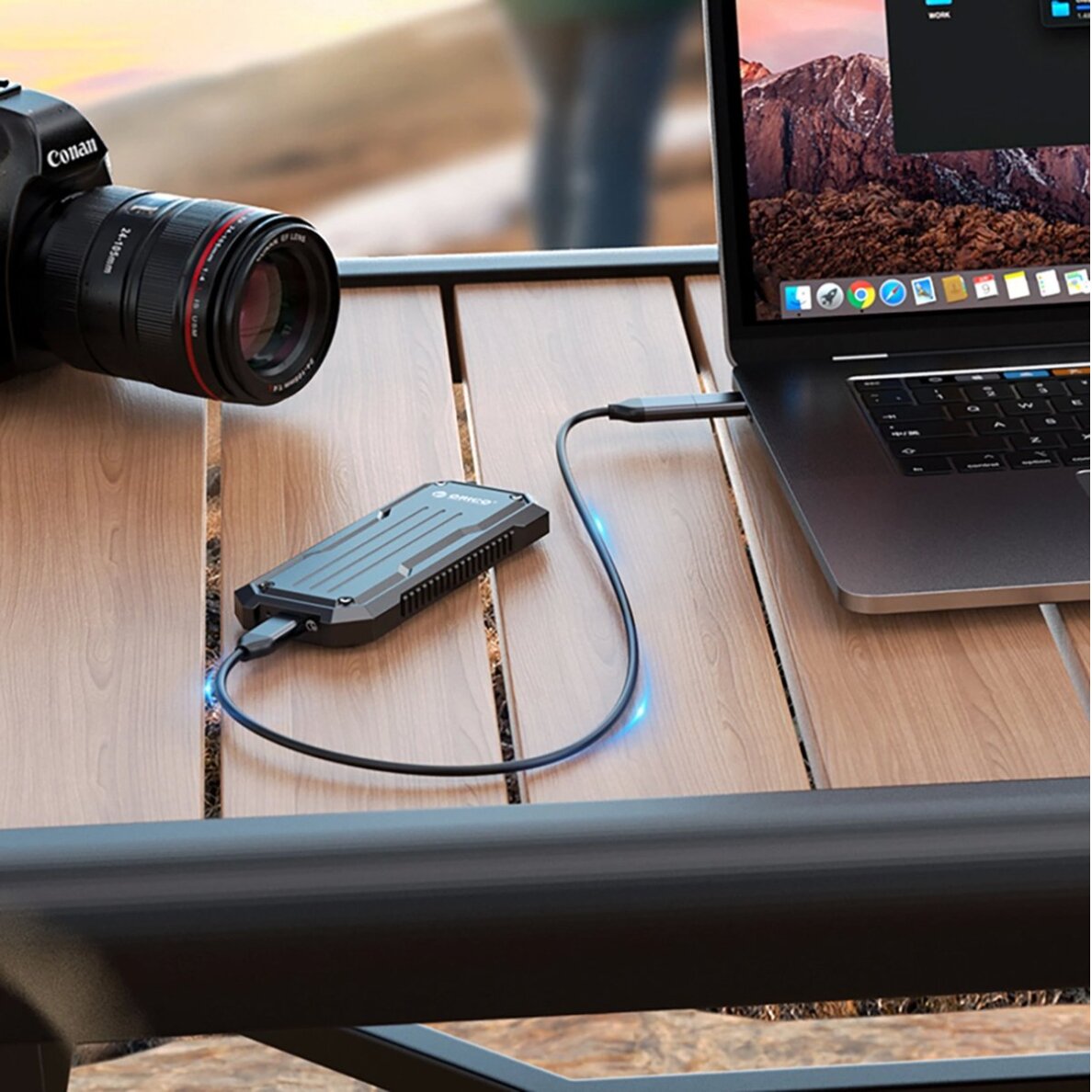 Diskų korpusas Orico OXS2C3-G2 M.2 NVMe/SATA SSD USB-C 3.2 sutvirtintas – pilkas 2