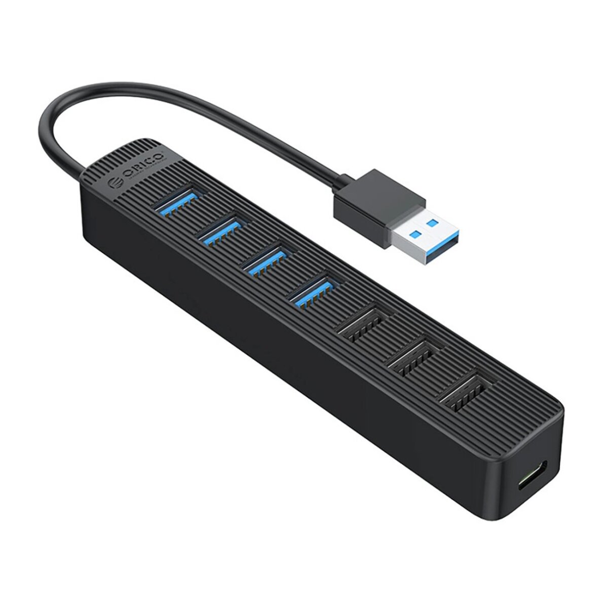 USB šakotuvas Orico TWU32-4A USB-A 3.0 / 4x USB-A 3.0 + 3x USB-A 2.0 + USB-C 5V/3A – juodas USB šakotuvas Orico TWU32-4A USB-A 3.0 / 4x USB-A 3.0 + 3x USB-A 2.0 + USB-C 5V/3A – juodas
