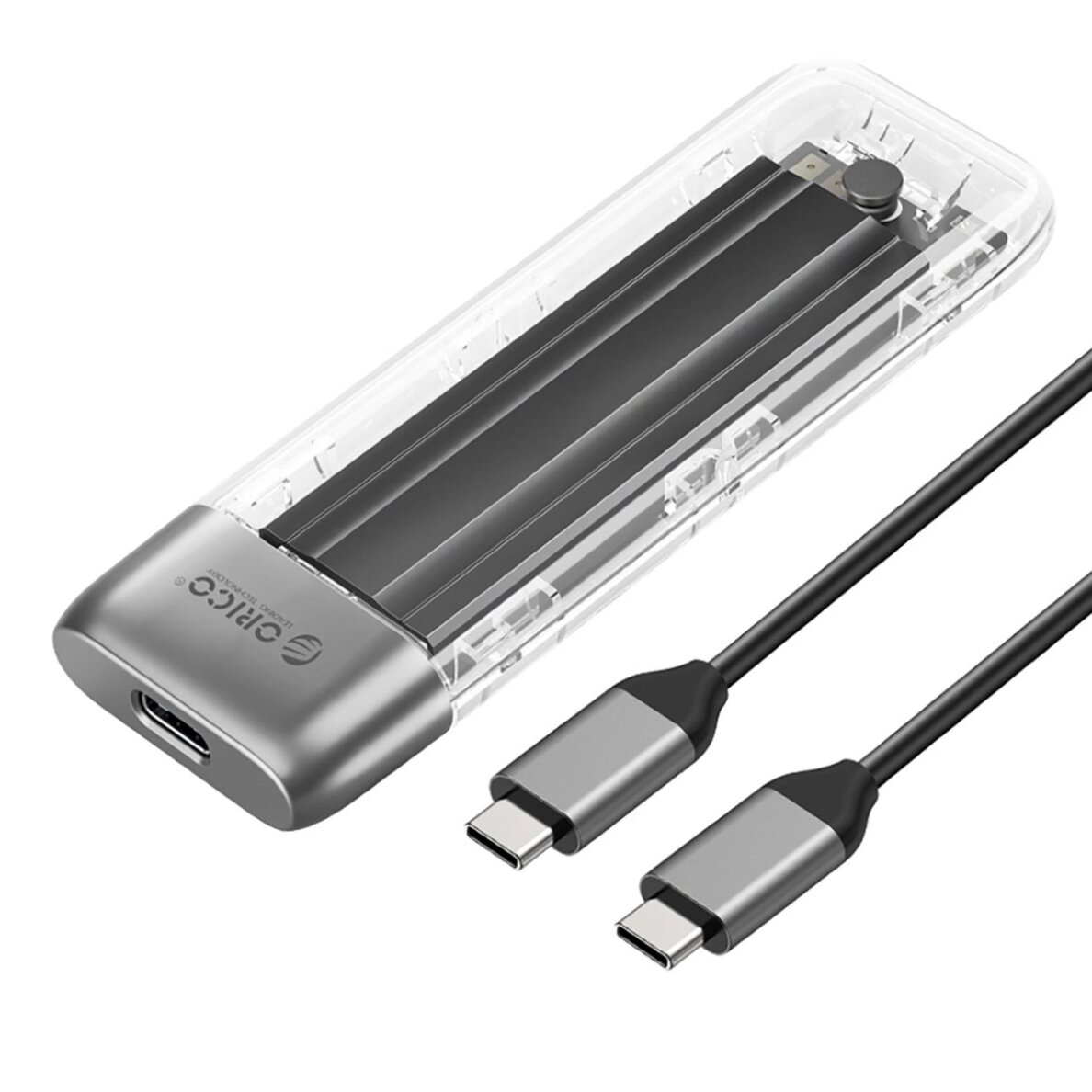 Diskų korpusas Orico TXM2-C3 M.2 NVME USB-C 3.2 10Gb/s – pilkas