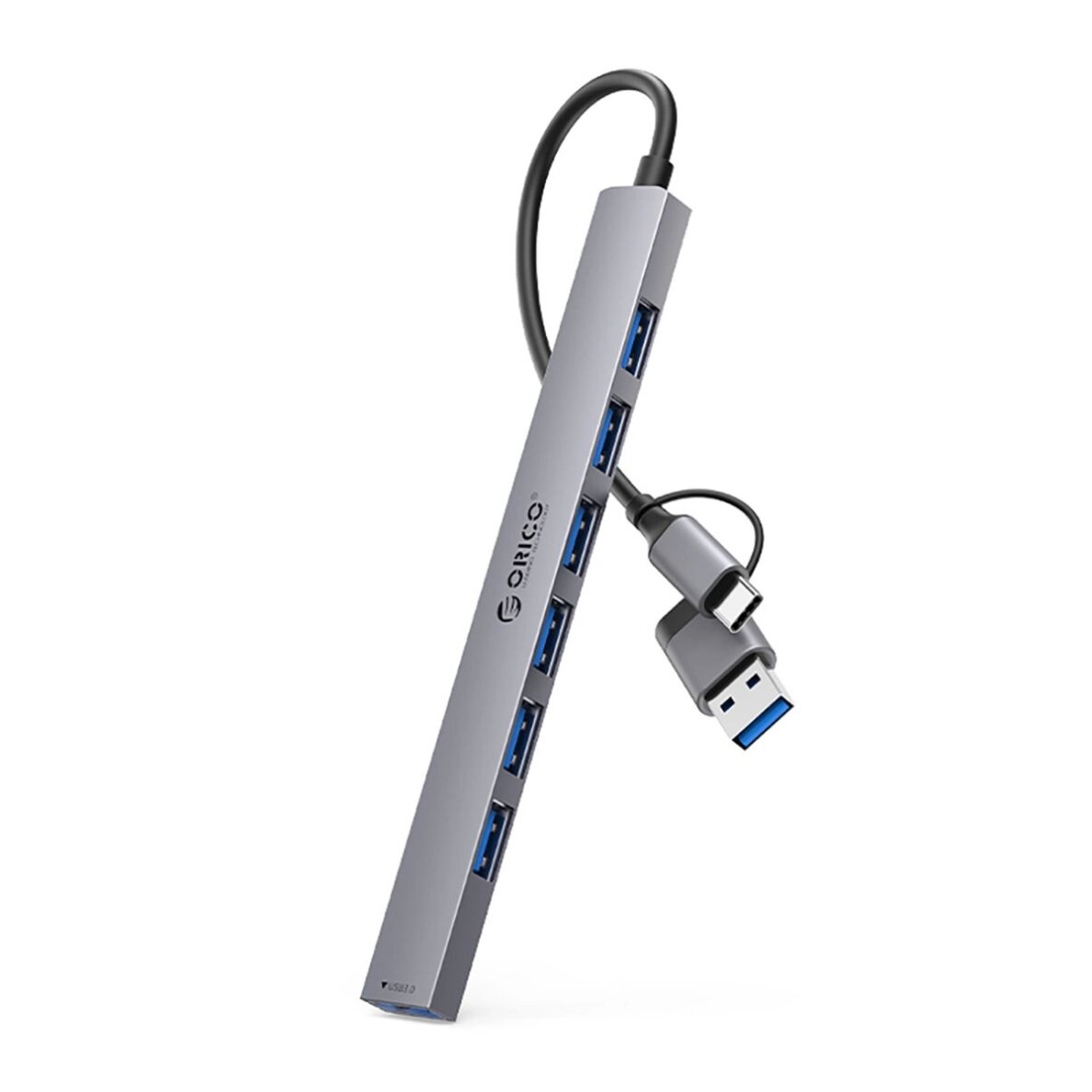 USB šakotuvas Orico YSA2-U3 Docking Station 1x USB-A 3.0 + 6x USB-A 2.0 – pilkas USB šakotuvas Orico YSA2-U3 Docking Station 1x USB-A 3.0 + 6x USB-A 2.0 – pilkas