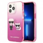 Originalus dėklas Karl Lagerfeld KLHCP13LTGKCP iPhone 13 Pro rožinis