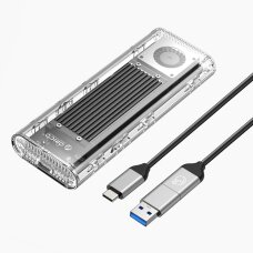 Diskų korpusas Orico TCM2-G20 M.2 NVME USB-C 3.2 20Gb/s – sidabrinis / permatomas