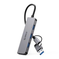 USB šakotuvas Orico YSA5-U3 Docking Station 3x USB-A 2.0 + 1x USB-A 3.0 – pilkas