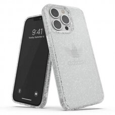 Originalus Adidas dėklas OR Protective iPhone 13 Pro / 13 6,1" Clear Case Glitter Permatomas 47120